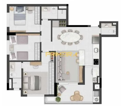 Apartamento 3 quartos à venda em Água Verde, Curitiba/PR, foto 2