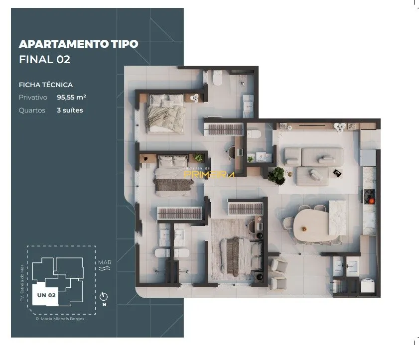 Apartamento 3 quartos à venda em Balneário Jardim Pérola, Itapoá/SC, foto 2