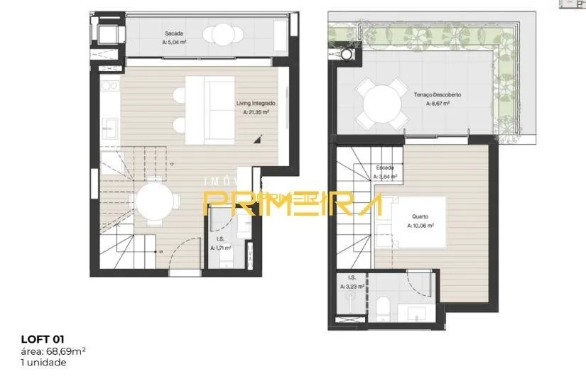 Apartamento 1 quarto à venda em Água Verde, Curitiba/PR, foto 1