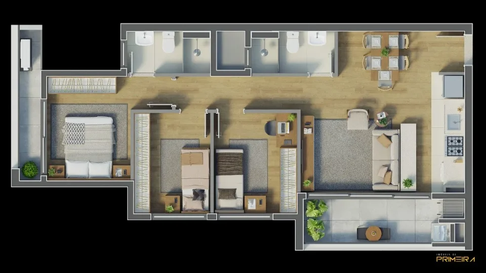Apartamento 3 quartos à venda em Novo Mundo, Curitiba/PR, foto 2