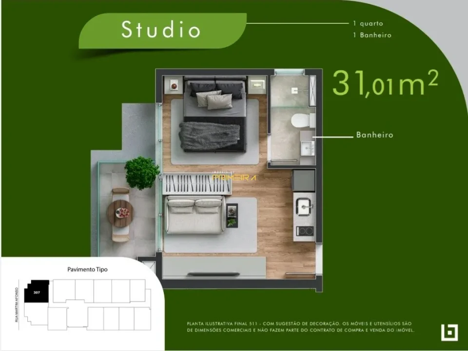Apartamento 1 quarto à venda em Bigorrilho, Curitiba/PR, foto 2